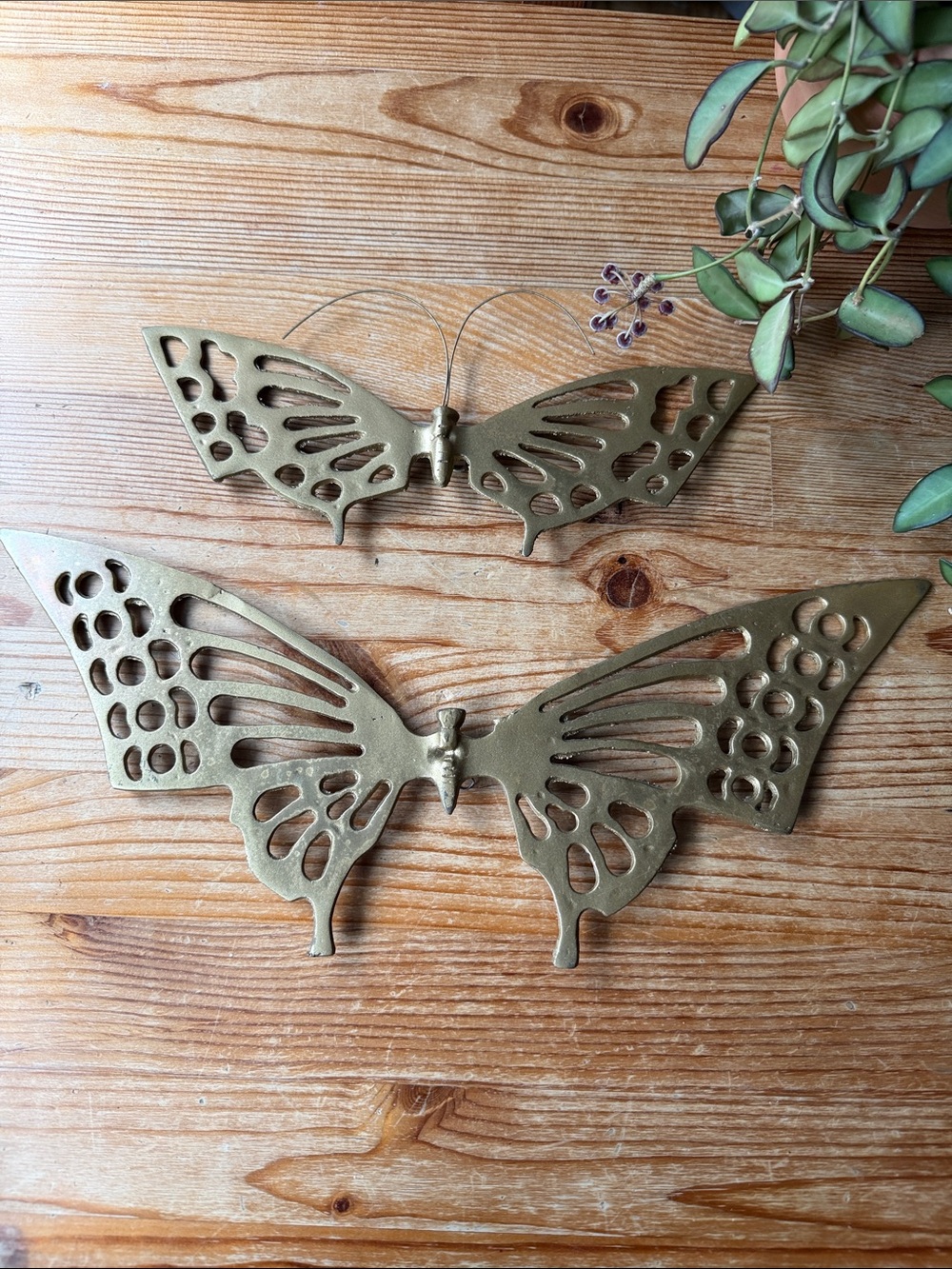 Vintage Brass Butterfly Wall Decor